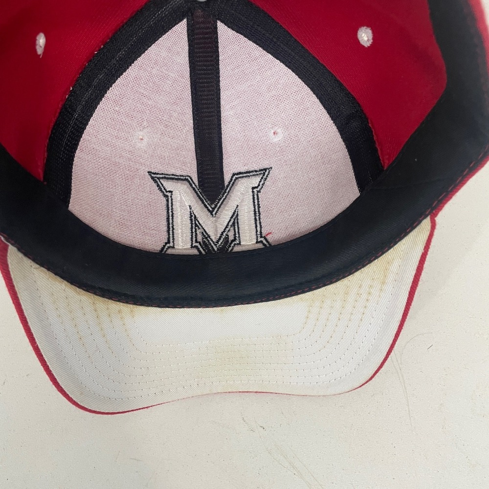 VTG Zephyr Miami RedHawks M Logo Fitted Hat Cap 7 1/4 Red Collegiate Mens - Picture 7 of 8